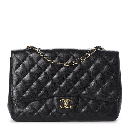 Chanel Caviar Quilted Jumbo Single Flap Black 1 of 10