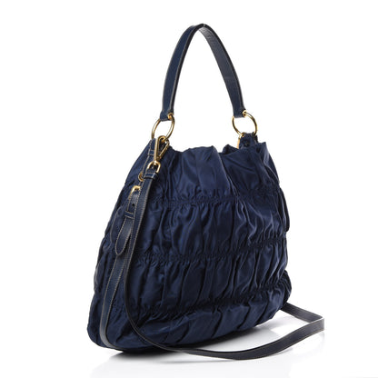 Prada Tessuto Nylon Gaufre Tote Blue 4 of 10
