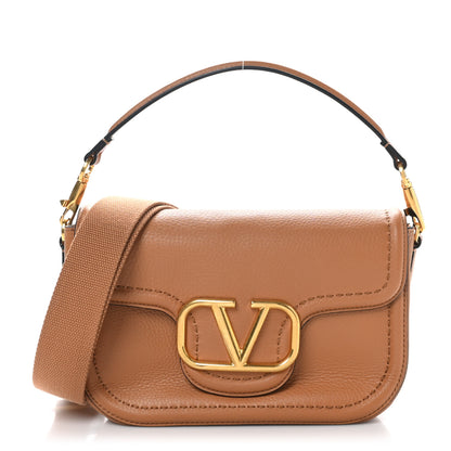 Valentino Garavani Soft Grainy Calfskin Alltime Shoulder Bag Almond Beige 1 of 9