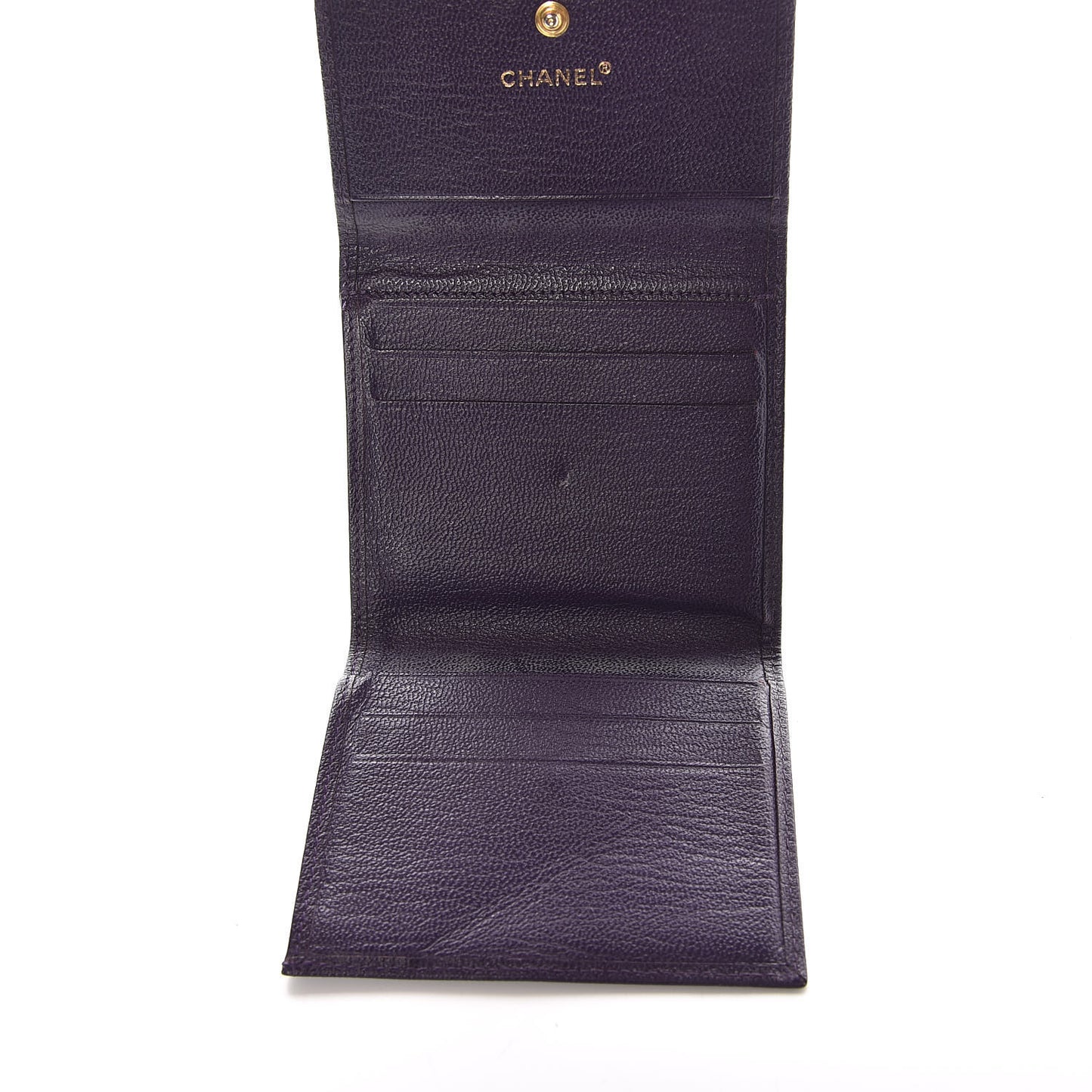 Goatskin Compact Double Sided Wallet Purple