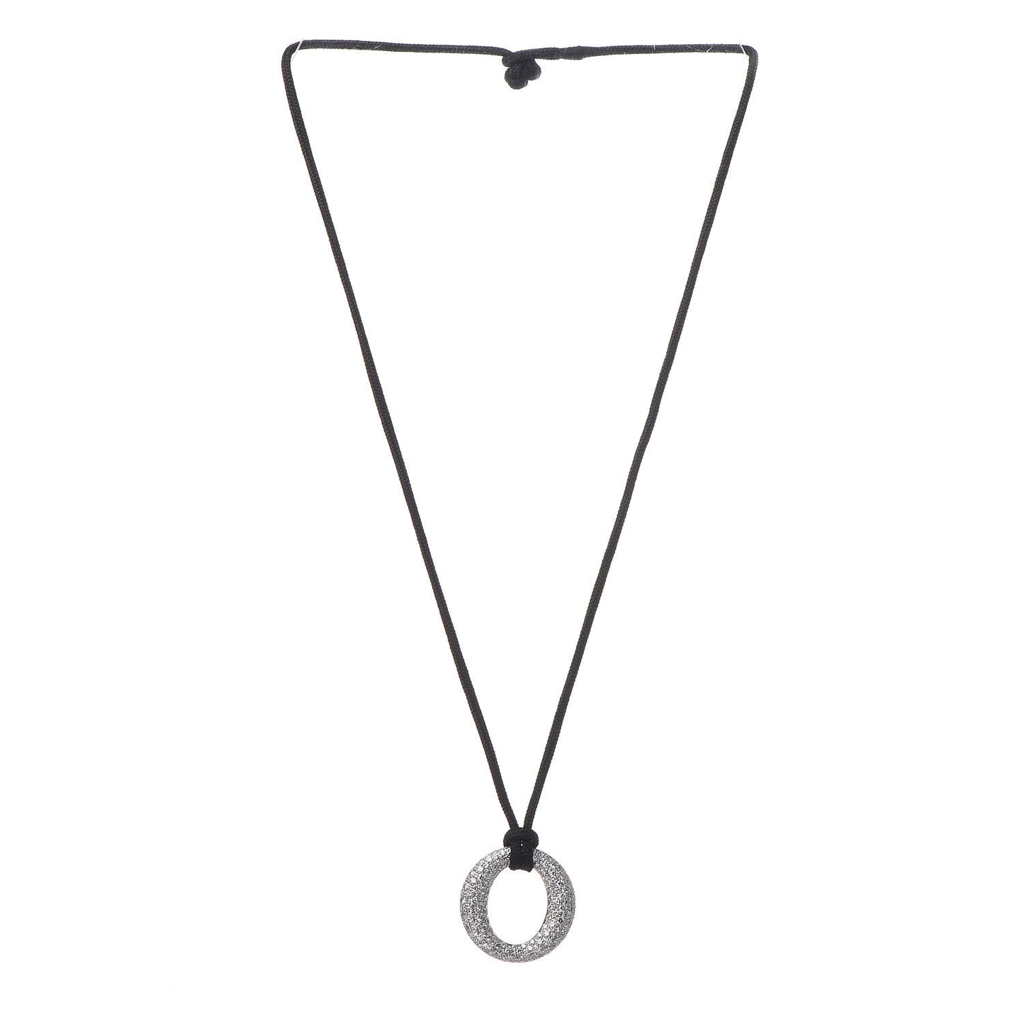 Platinum Silk Diamond Small Elsa Peretti Sevillana Pendant Necklace