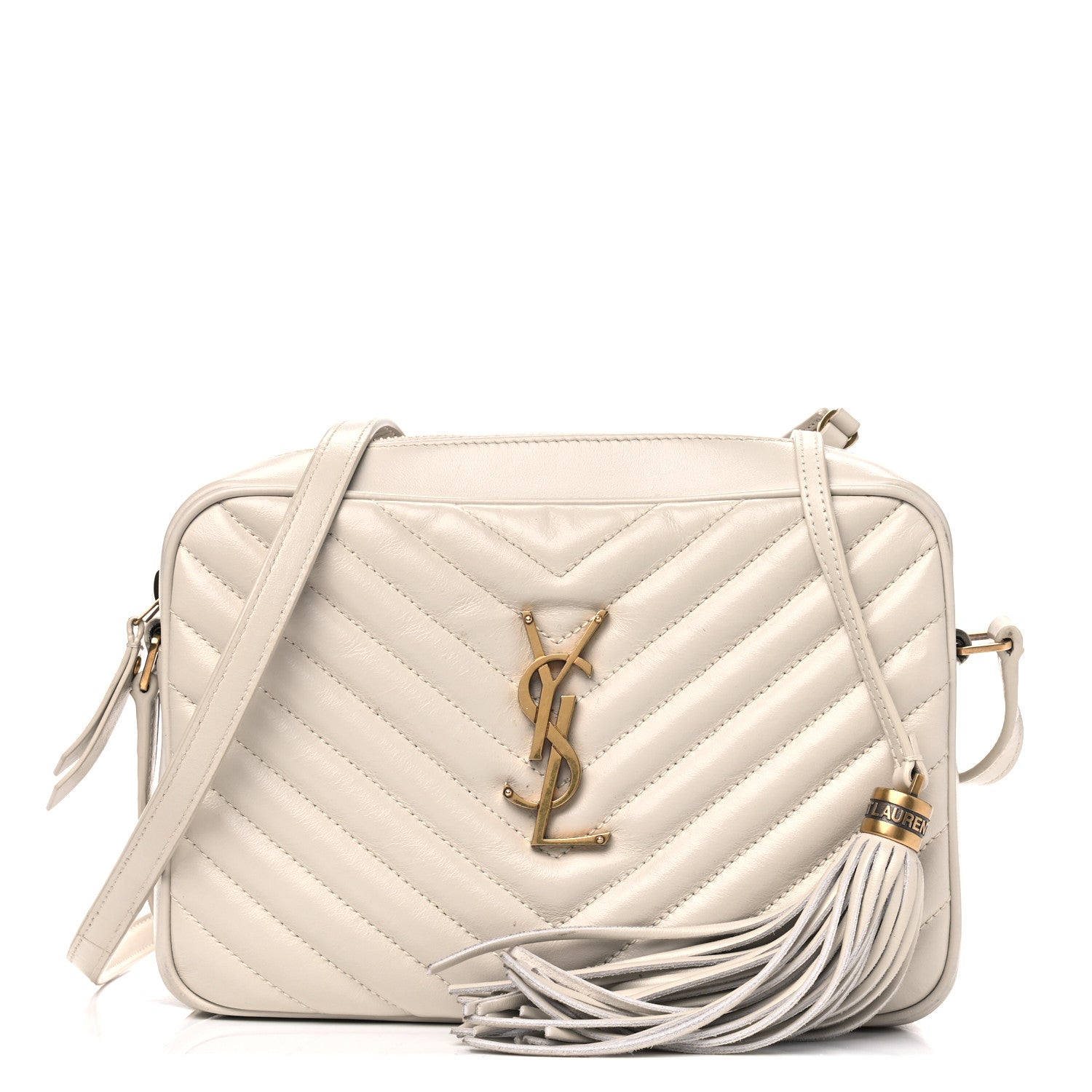 Saint Laurent Calfskin Matelasse Monogram Lou Camera Bag Crema Soft 1 of 10