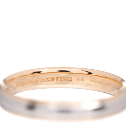 Tiffany Platinum 18K Yellow Gold Lucida 4mm Band Ring 66 11.5 4 of 4