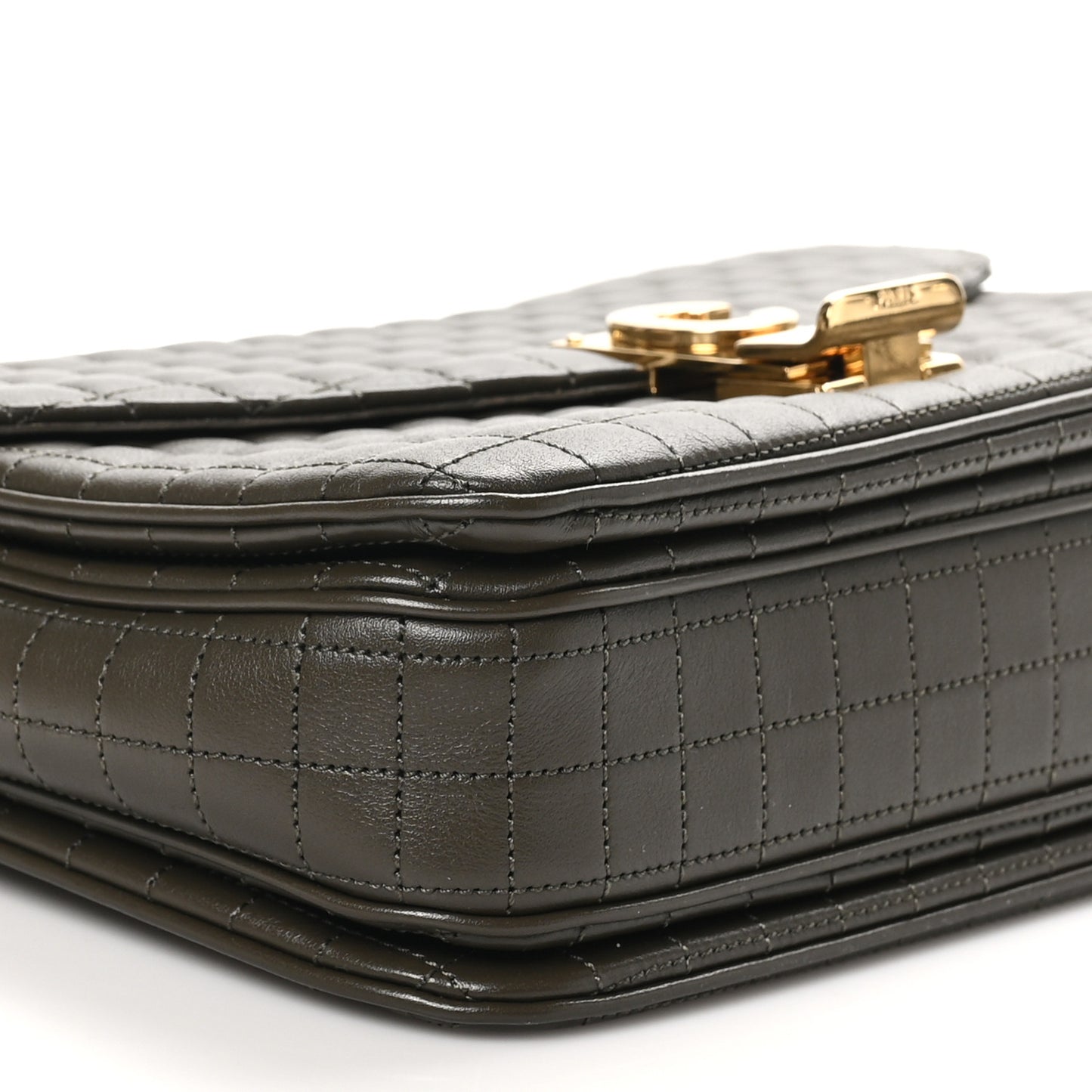 Calfskin Quilted Medium C Bag Khaki