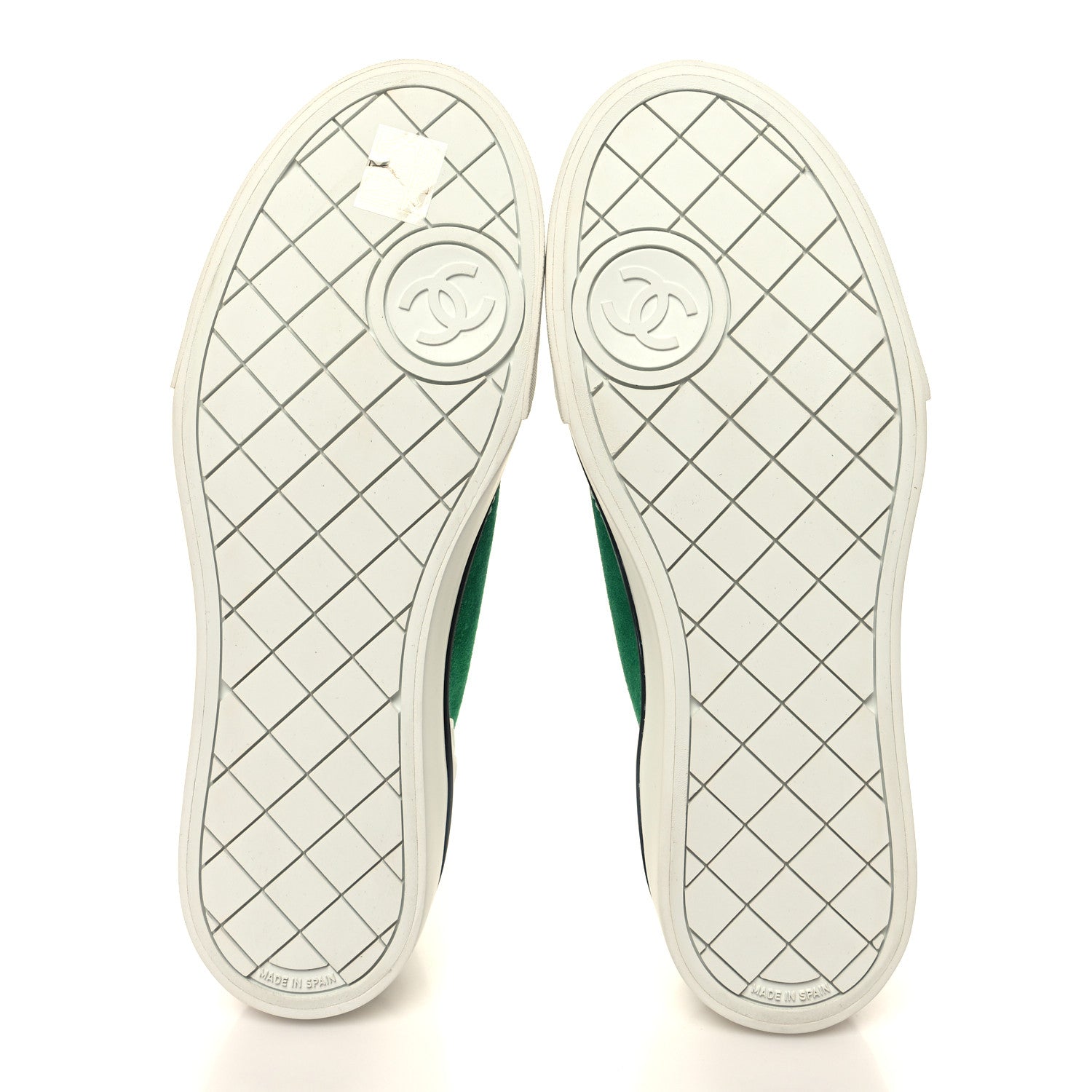 Chanel Suede Calfskin Lace Up Cap Toe Sneakers 39 Green 5 of 8
