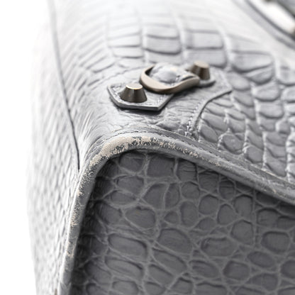 Balenciaga Calfskin Crocodile Embossed Classic Hardware City Gris Beton 12 of 14