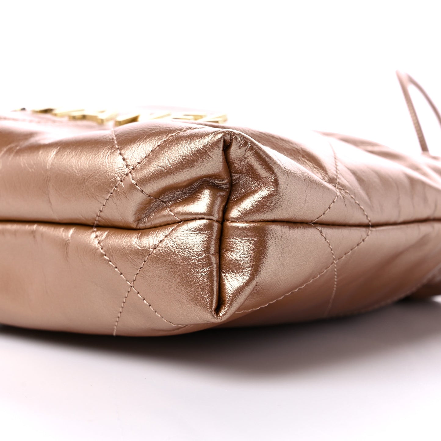 Metallic Calfskin Quilted Mini Chanel 22 Copper