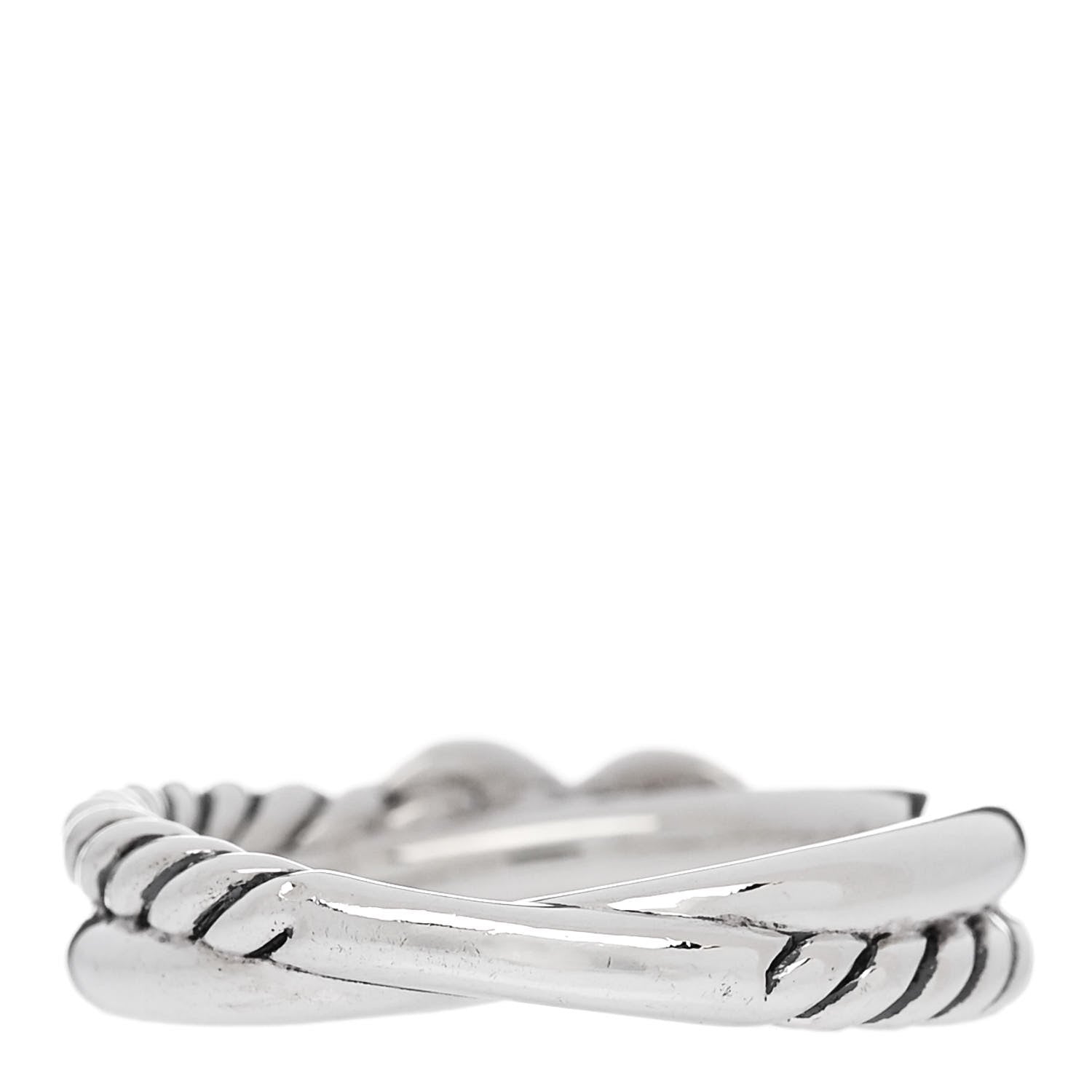 David Yurman Sterling Silver Diamond Petite X Crossover Ring 49 5 3 of 4