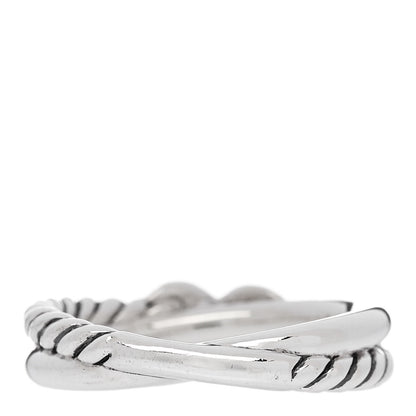 David Yurman Sterling Silver Diamond Petite X Crossover Ring 49 5 3 of 4