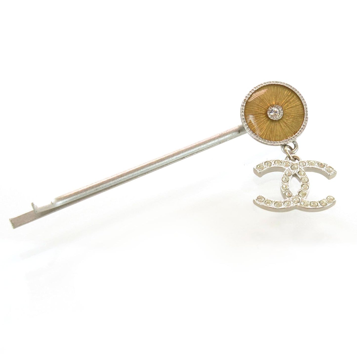 Crystal CC Barrette Silver