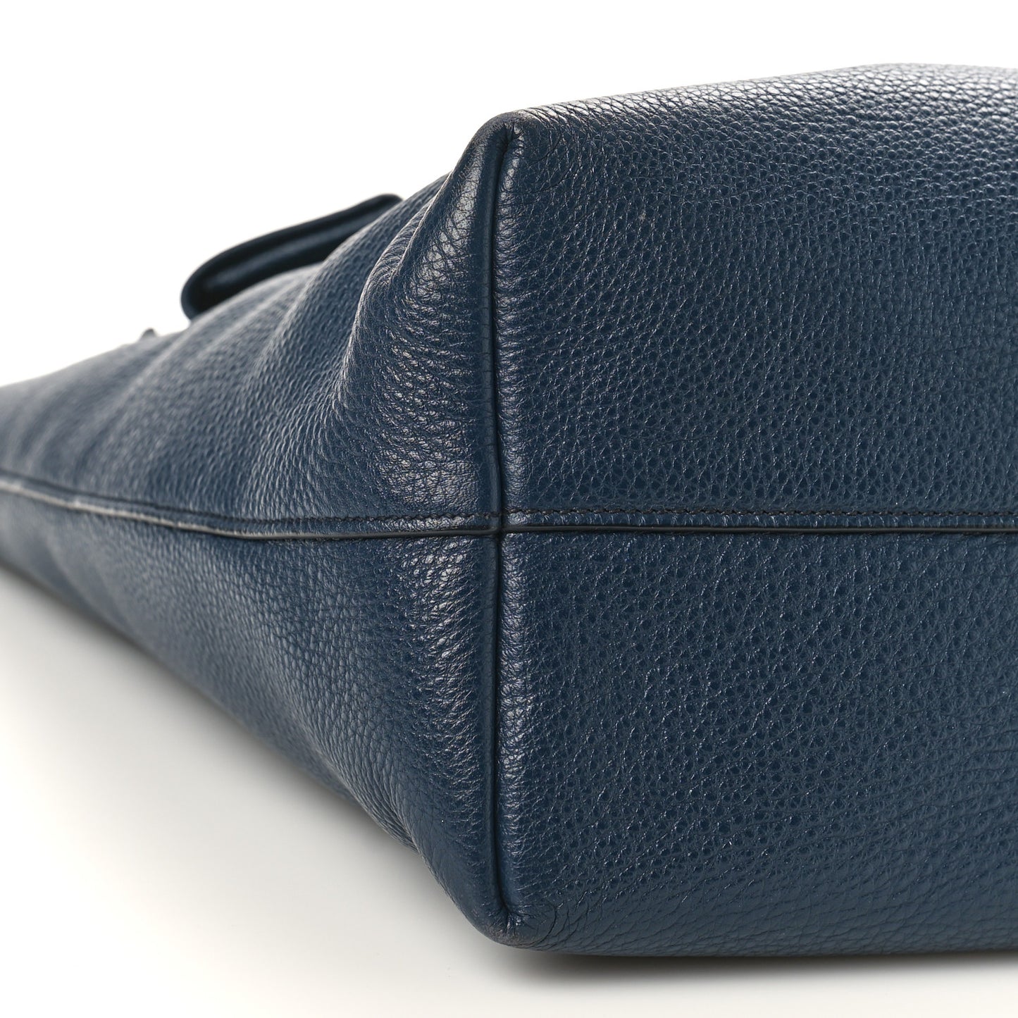Vitello Daino Pocket Shopping Tote Blue