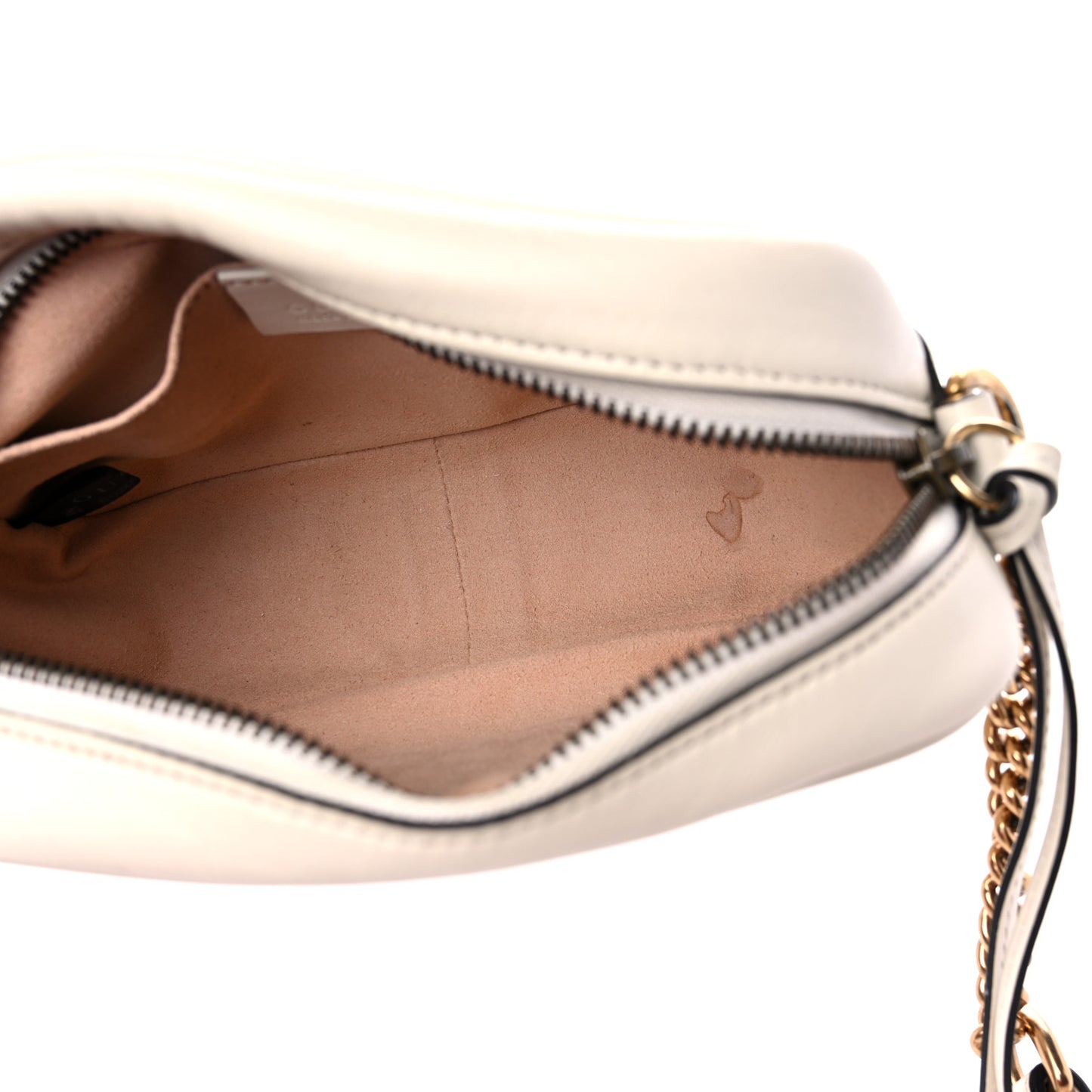 Calfskin Matelasse Mini GG Marmont Chain Shoulder Bag White
