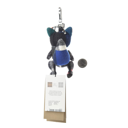 Burberry Cashmere Studded Dave The Fox Bag Charm Navy Multicolor 2 of 3