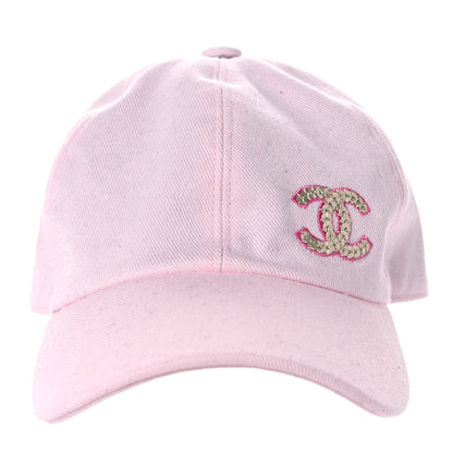 Chanel Cotton Sequin CC Cap Hat Light Pink 6 of 10