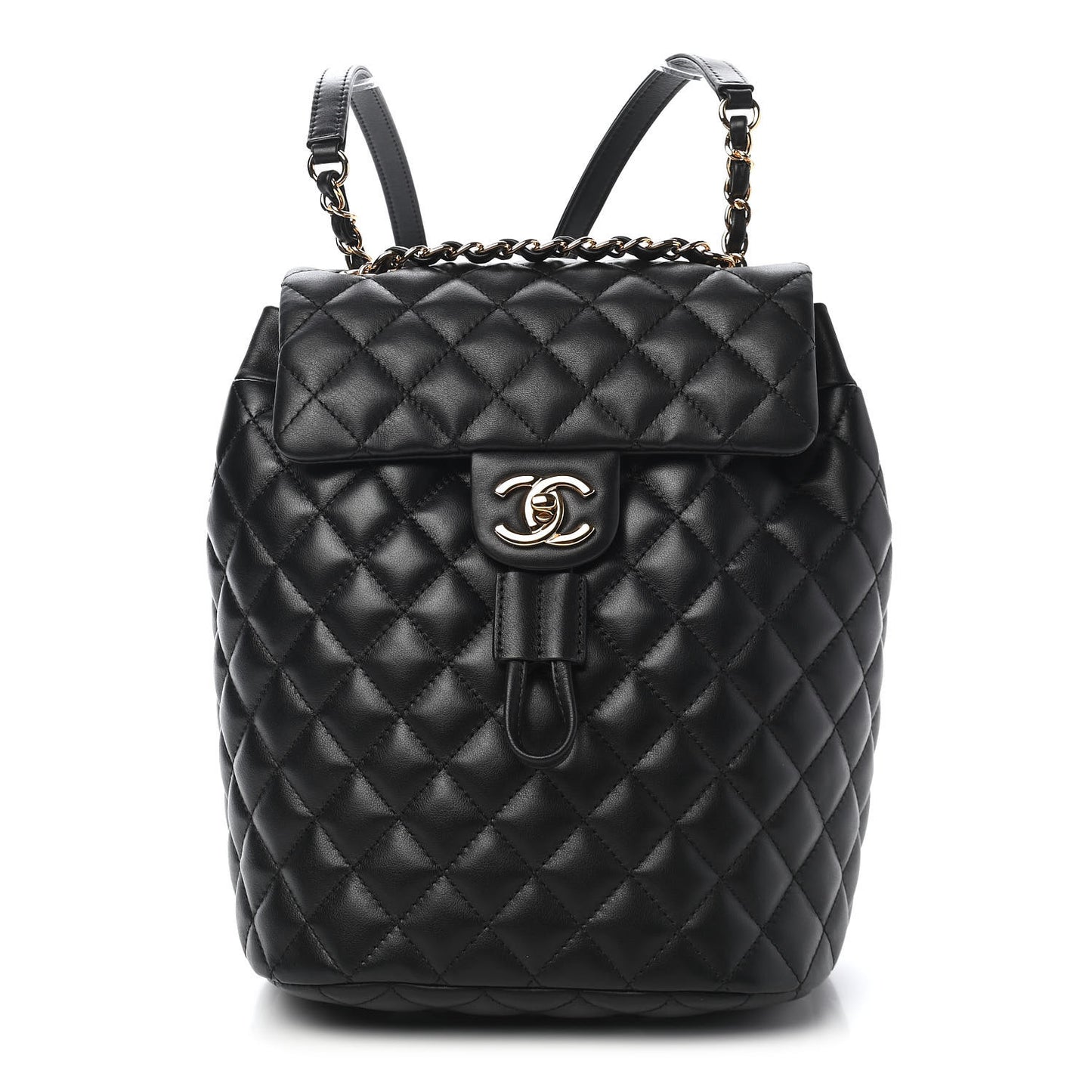 Calfskin Quilted Small Urban Spirit Backpack Black