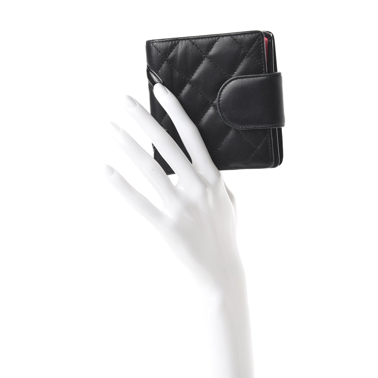 Calfskin Quilted Cambon Bi-Fold Wallet Black