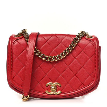 Chanel Calfskin Quilted Small Underline Flap Red 1 of 10