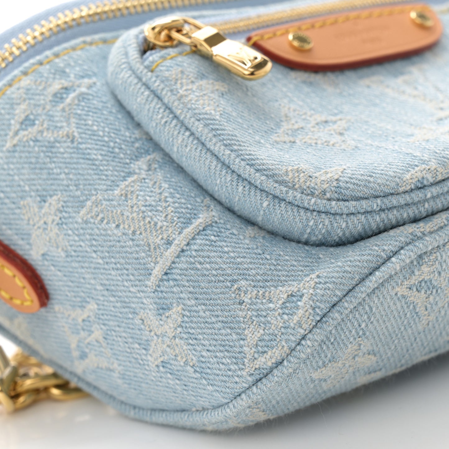 Monogram Denim Mini Bumbag Sky Blue