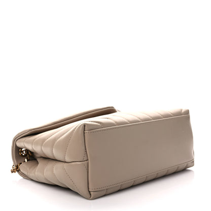 Saint Laurent Calfskin Y Quilted Monogram Small Loulou Chain Satchel Dark Beige 4 of 10