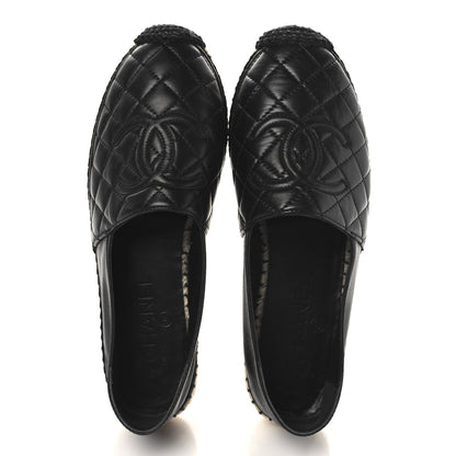 Chanel Lambskin Quilted CC Espadrilles 38 Black 2 of 10