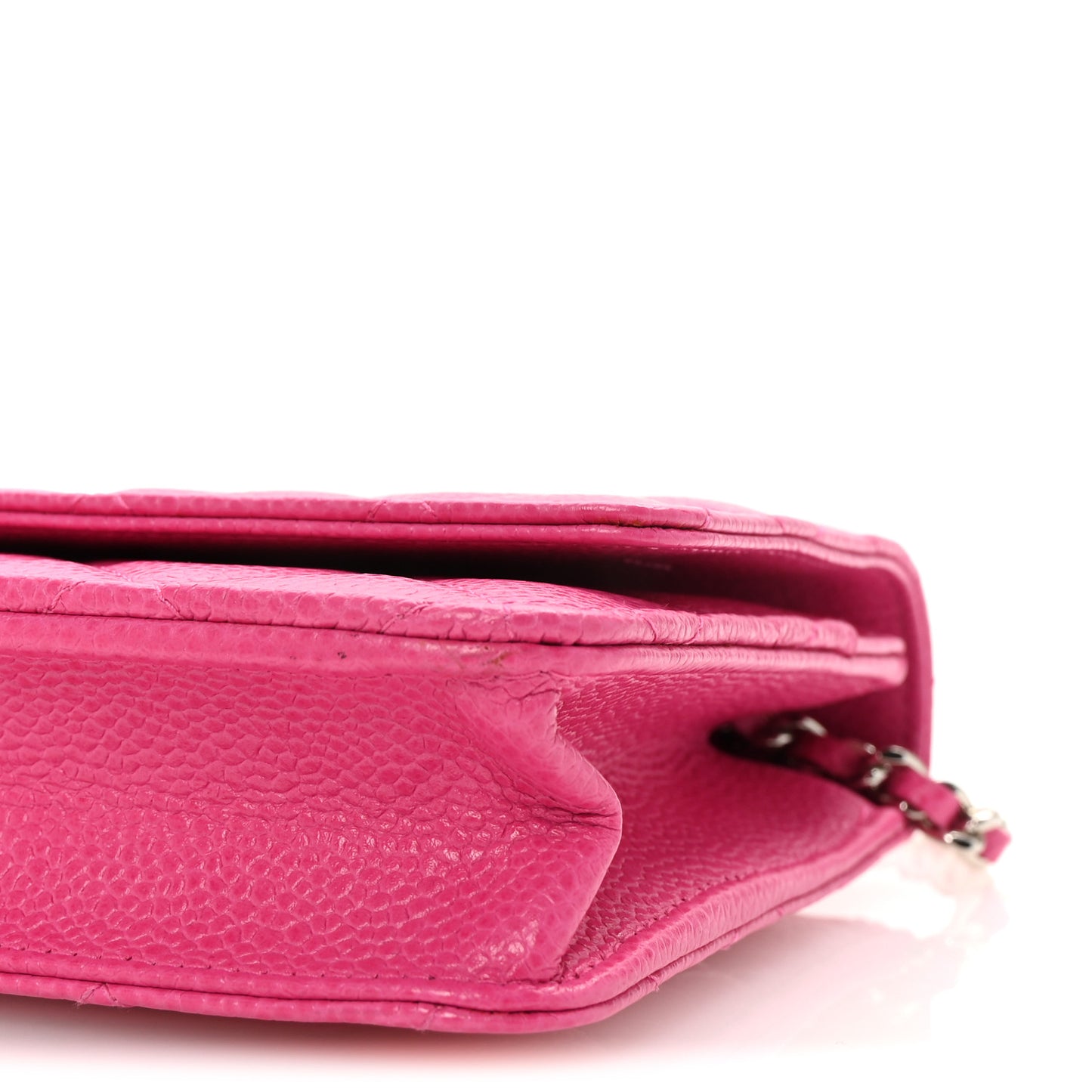Caviar Quilted Wallet on Chain WOC Pink