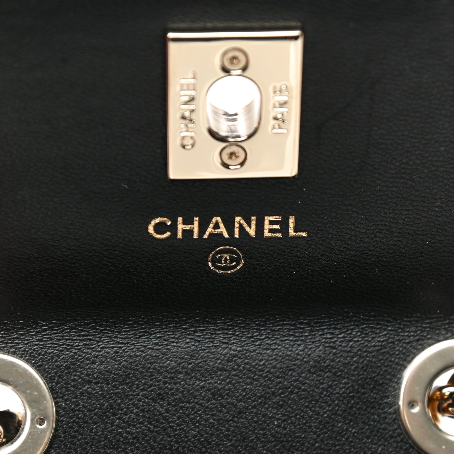 Lambskin Quilted Trendy CC Card Holder On Chain Black