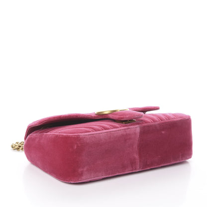 Gucci Velvet Matelasse Small GG Marmont Shoulder Bag Light Raspberry Rose 3 of 8