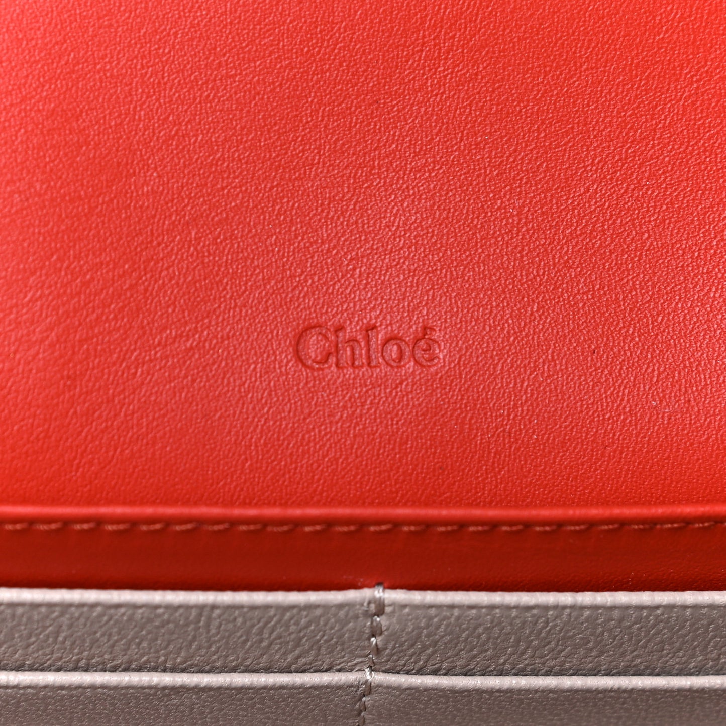 Calfskin Alphabet Long Wallet Orange Multicolor