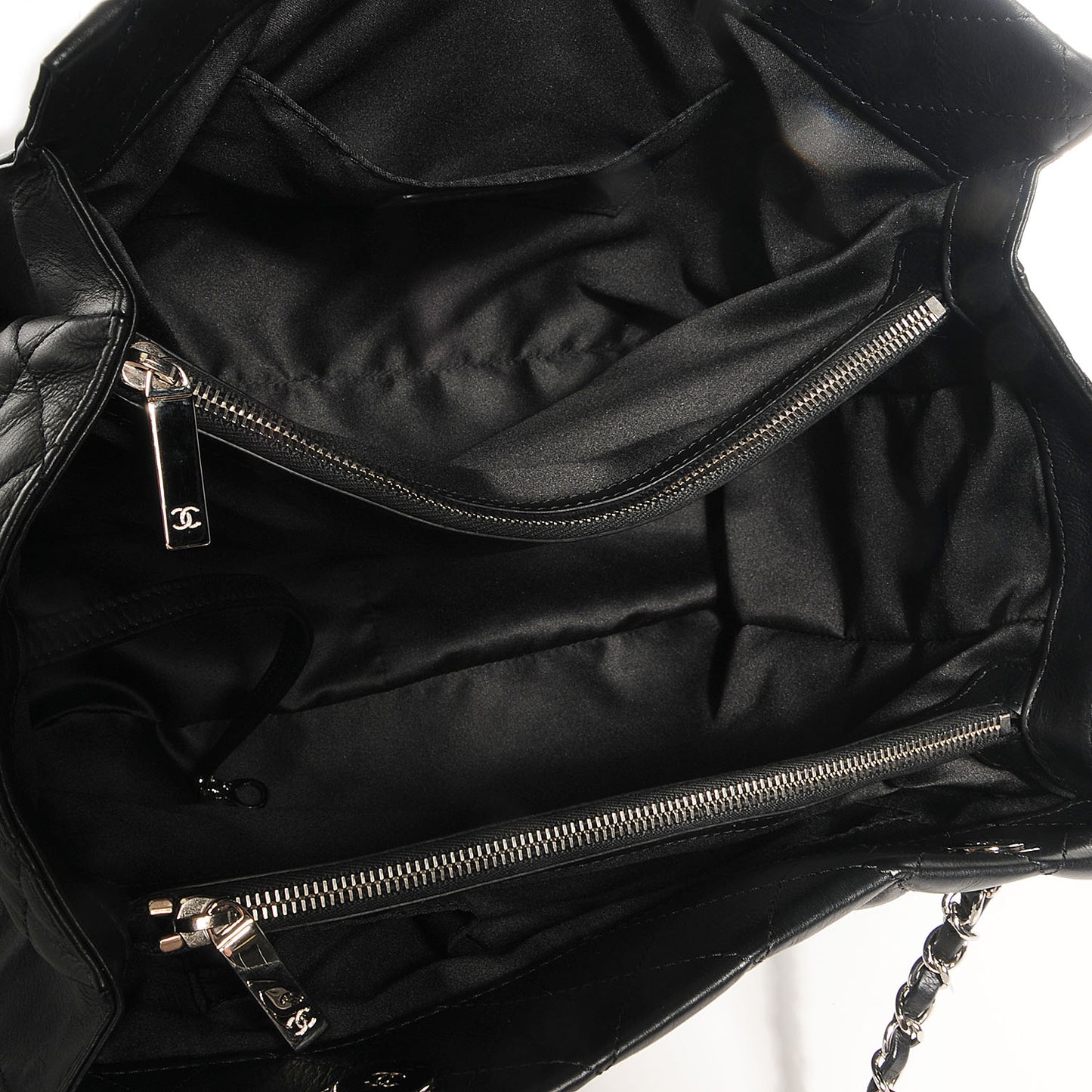 Calfskin Quilted Chic and Soft Large Shopping Tote Black