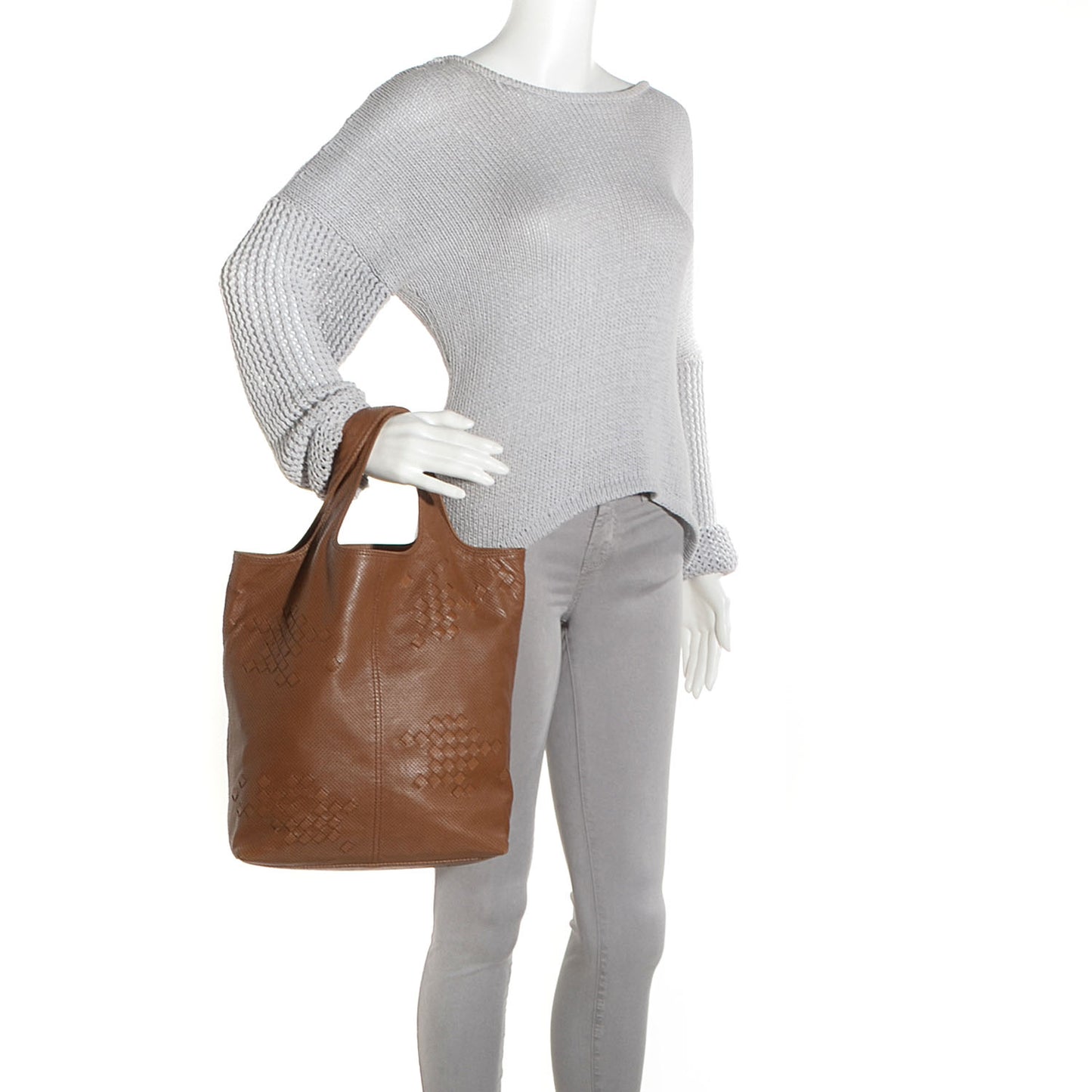 Nappa Intrecciato Perforated Regent Tote Noce