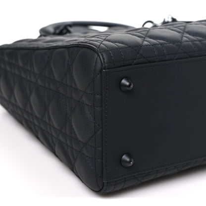 Christian Dior Ultra Matte Calfskin Cannage Large Lady Dior Black 9 of 10