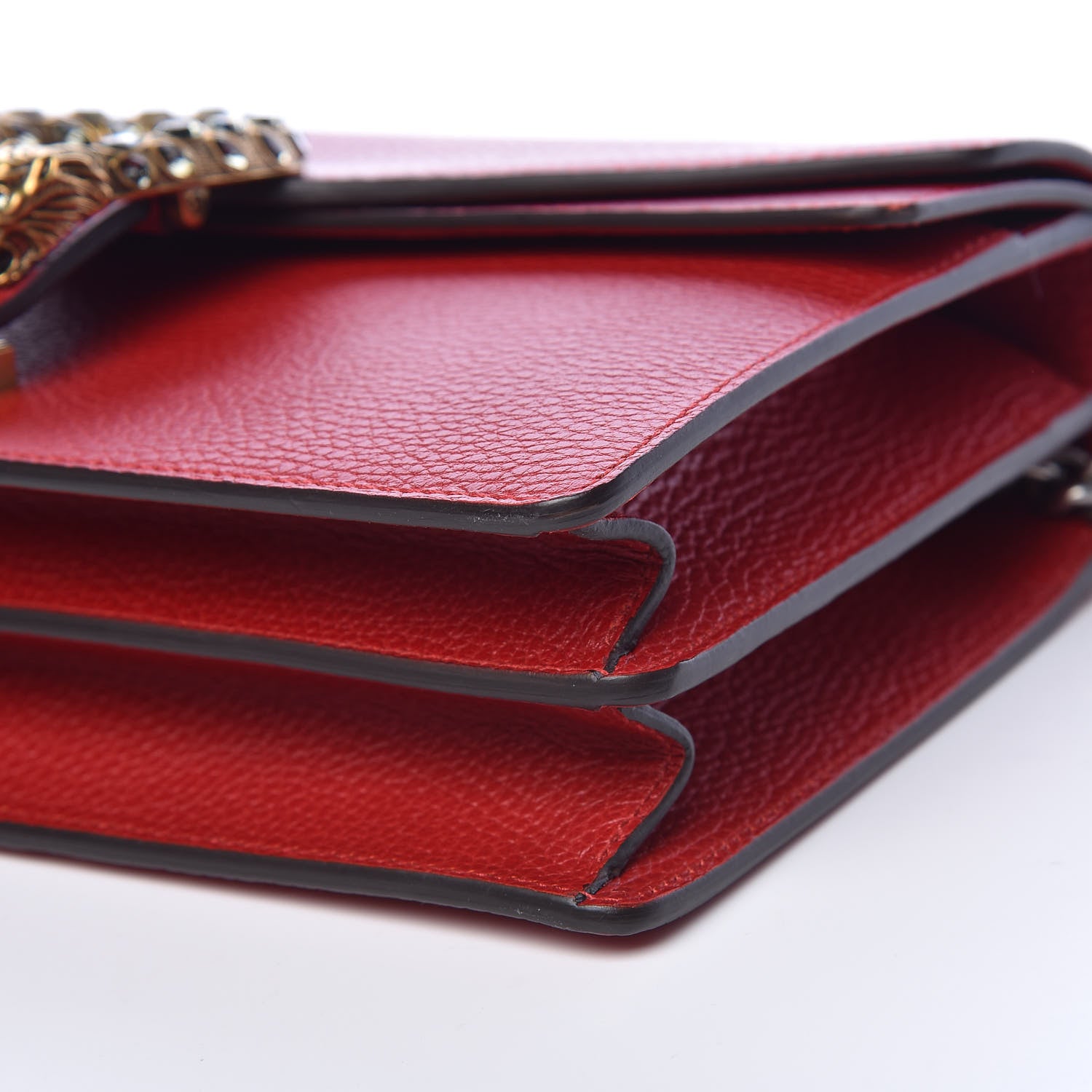 Gucci Dollar Calfskin Swarovski Crystal Small Dionysus Shoulder Bag Hibiscus Red 9 of 10