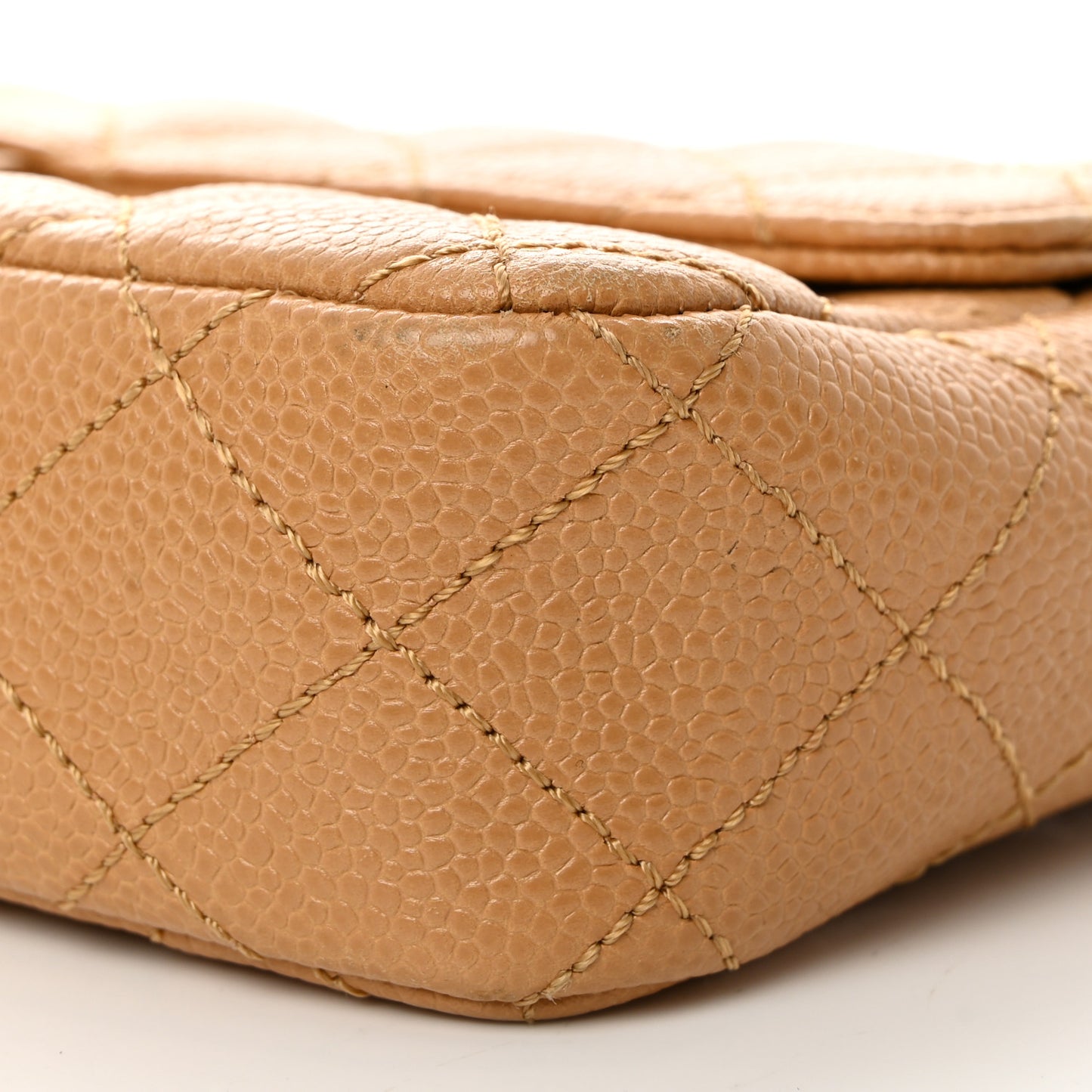 Caviar Quilted East West Flap Beige