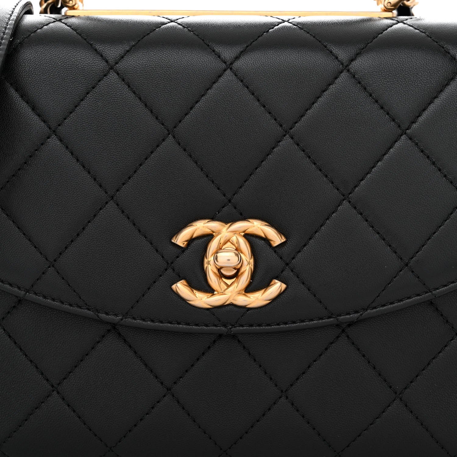 Chanel Lambskin Quilted Large Trendy Spirit Top Handle Bag Black 9 of 11