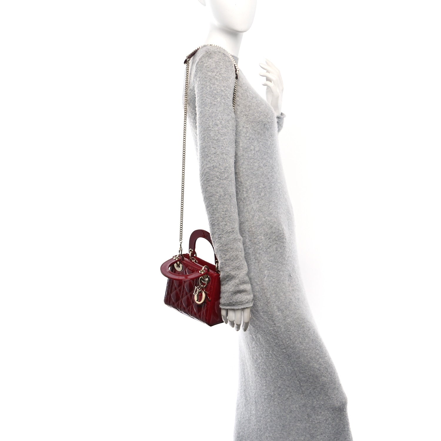 Christian Dior Patent Cannage Mini Lady Dior Red 2 of 10