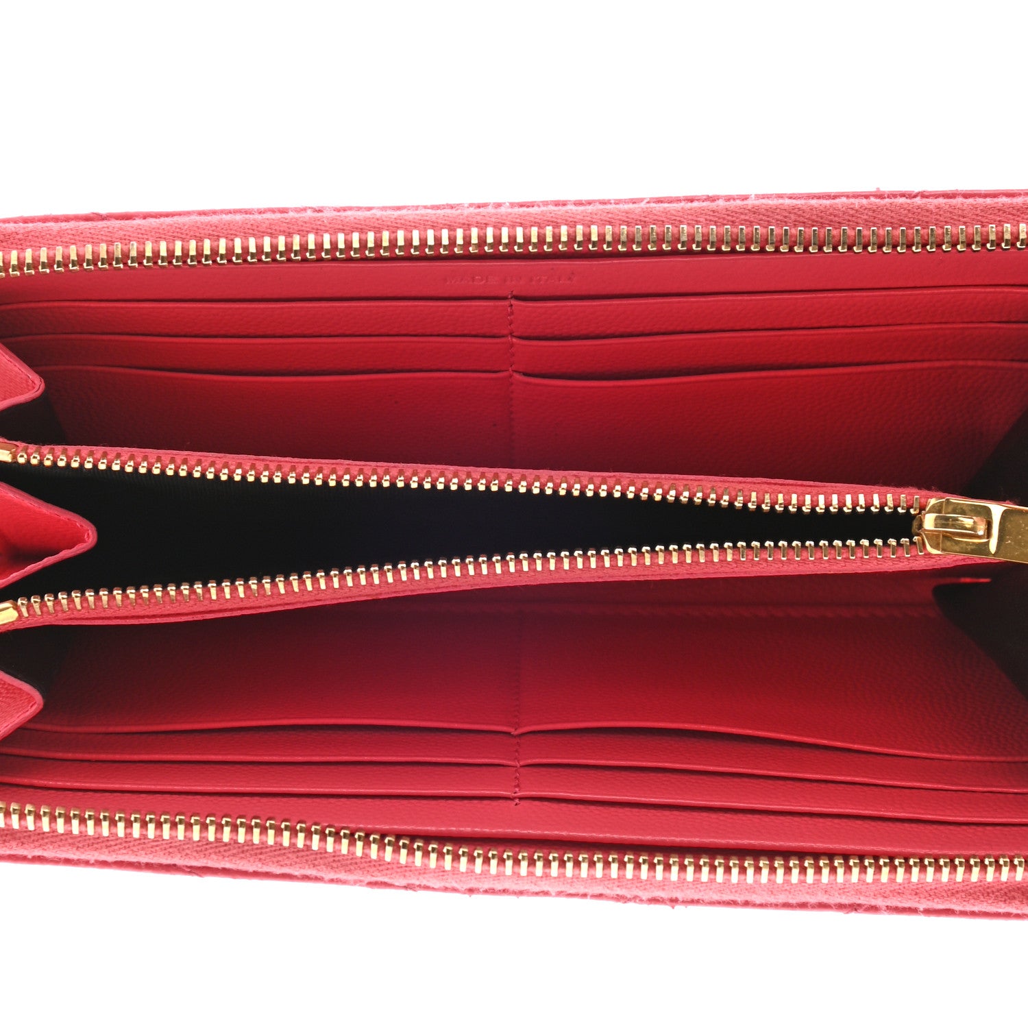 Saint Laurent Grain De Poudre Matelasse Chevron Monogram Zip Around Wallet Rose Clair 5 of 16