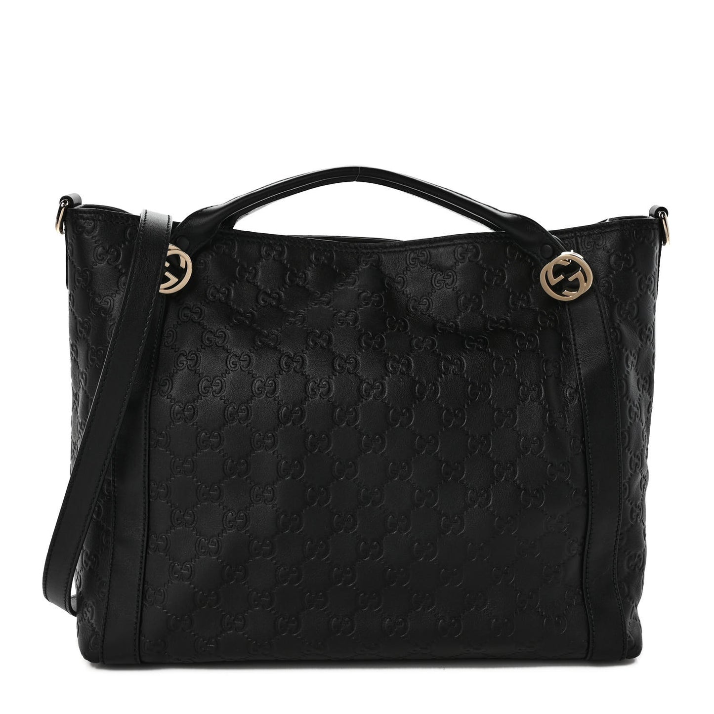 Guccissima Medium Miss GG Top Handle Bag Black
