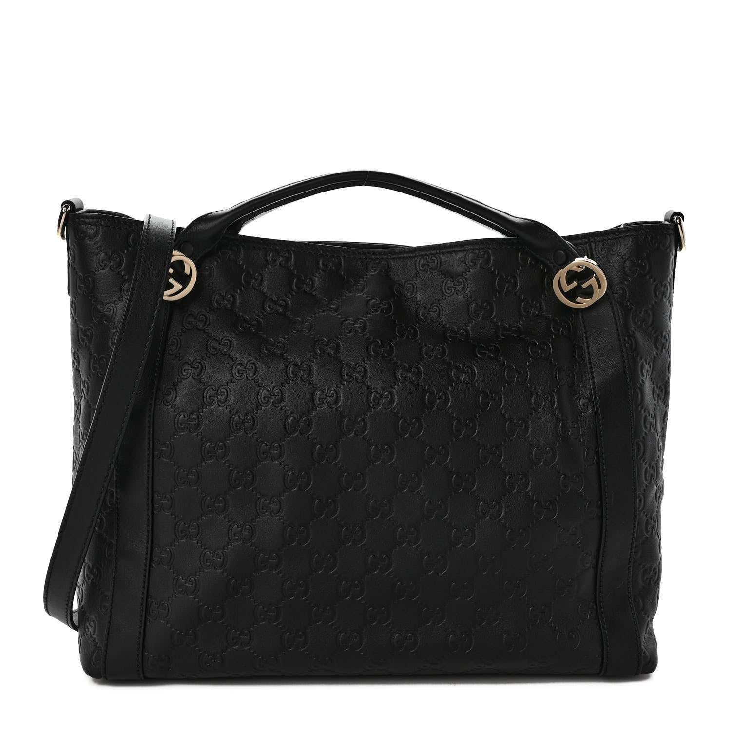 Gucci Guccissima Medium Miss GG Top Handle Bag Black 1 of 8
