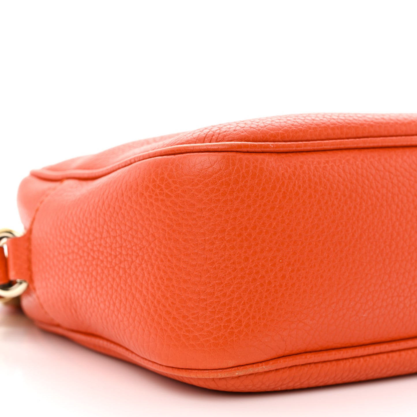 Pebbled Calfskin Small Soho Disco Bag Sun Orange