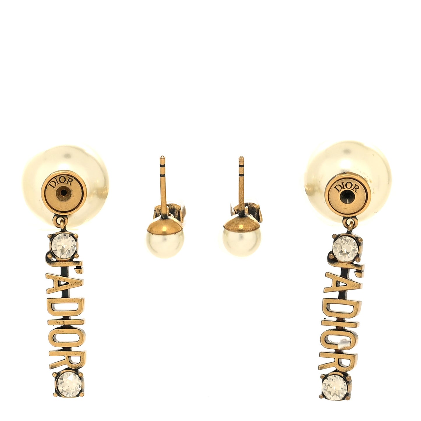 Pearl Crystal J'Adior Tribales Earrings Antique Gold