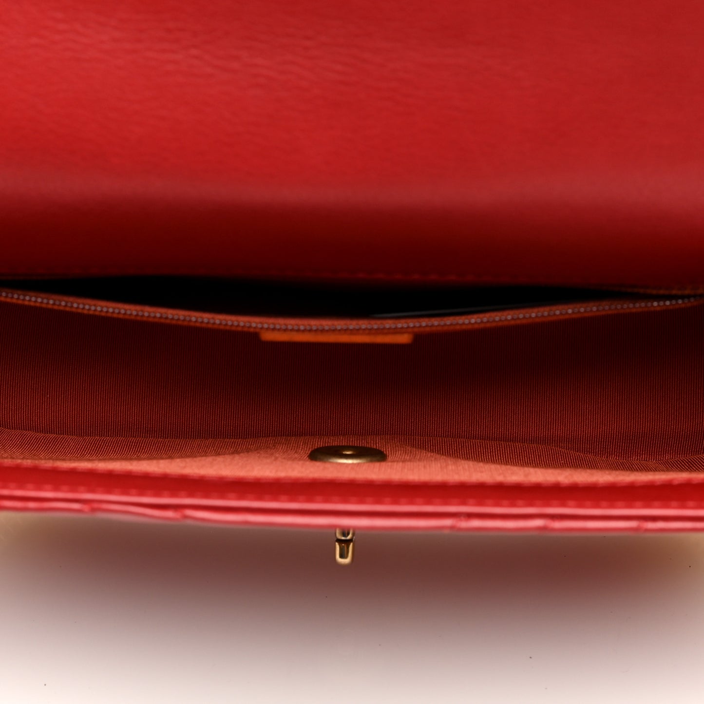 Calfskin Chevron Quilted Rock The Corner Flap Red