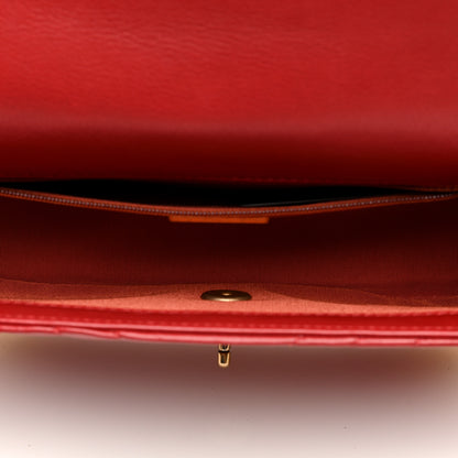 Chanel Calfskin Chevron Quilted Rock The Corner Flap Red 5 of 9