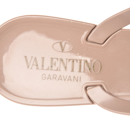 Valentino Garavani PVC Jelly Rockstud Bow Thong Sandals 39 Poudre 7 of 8