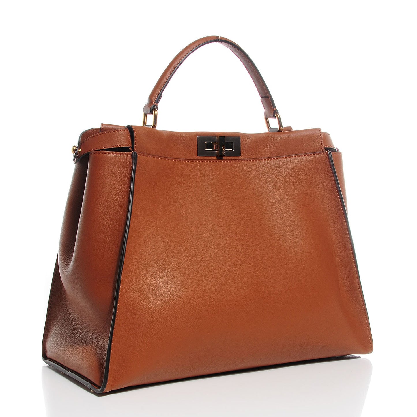 Vitello Dolce Large Peekaboo Iconic Satchel Corteccia