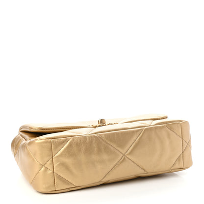 Chanel Metallic Goatskin Quilted Medium Chanel 19 Flap Gold 4 of 11