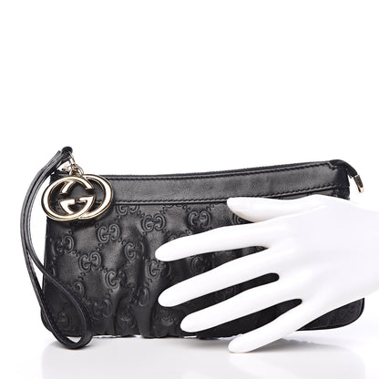 Gucci Guccissima Signature New Britt Wristlet Black 2 of 10