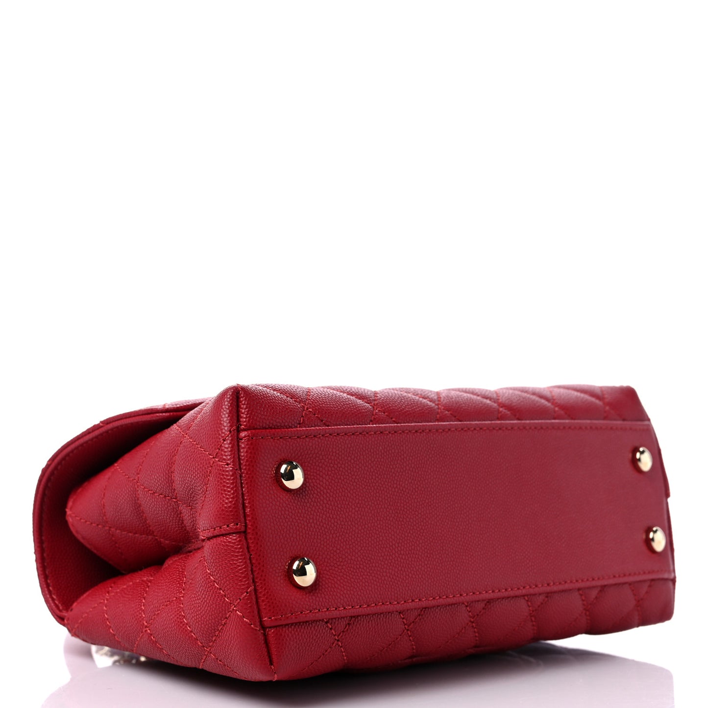 Caviar Quilted Mini Coco Handle Flap Red