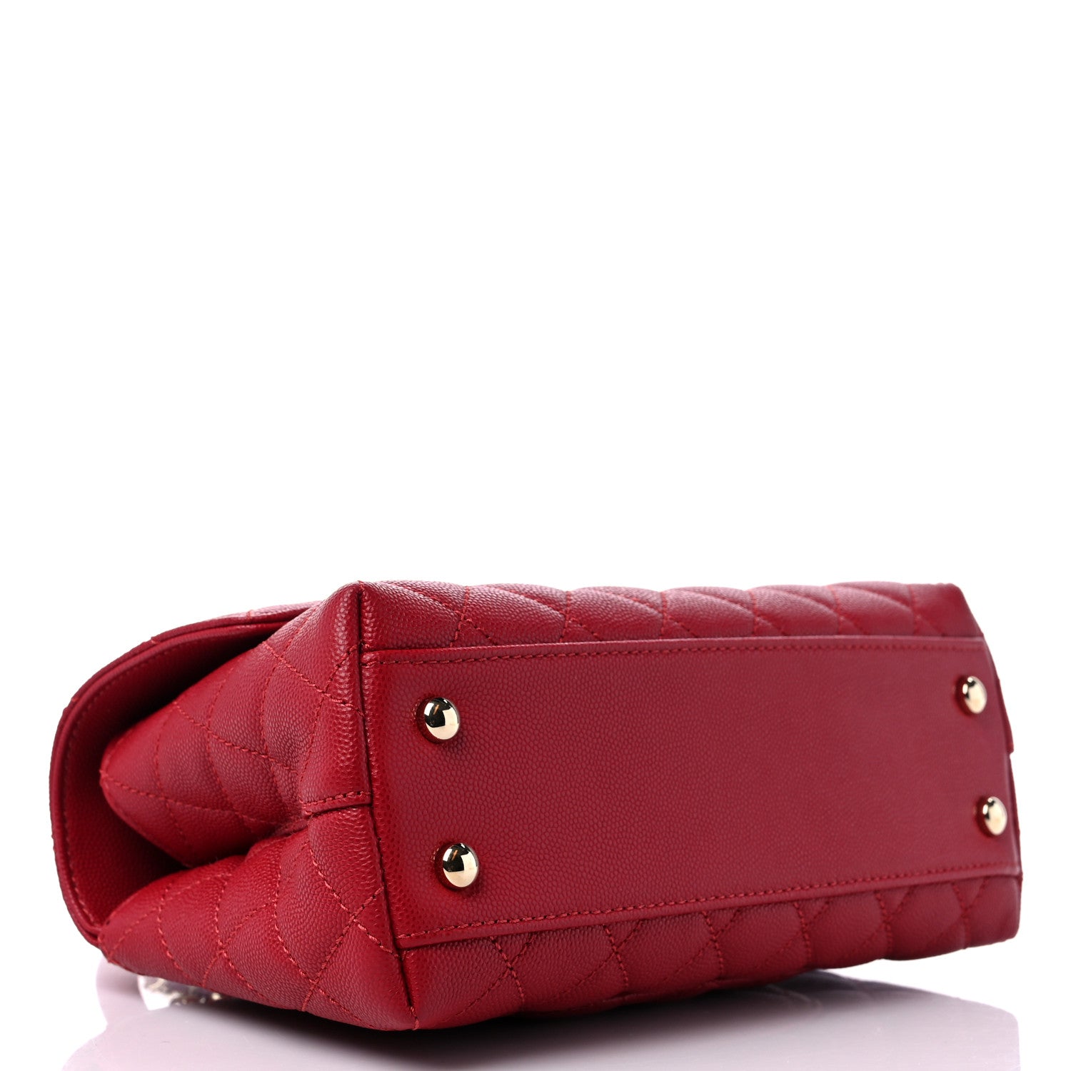 Chanel Caviar Quilted Mini Coco Handle Flap Red 4 of 10