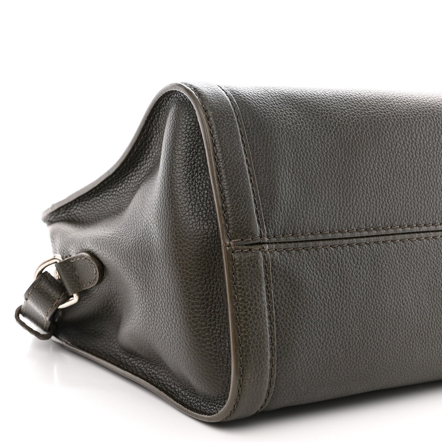 Alexander McQueen Pebbled Calfskin Small Skull Padlock Zip Around Tote Military Green 9 of 16