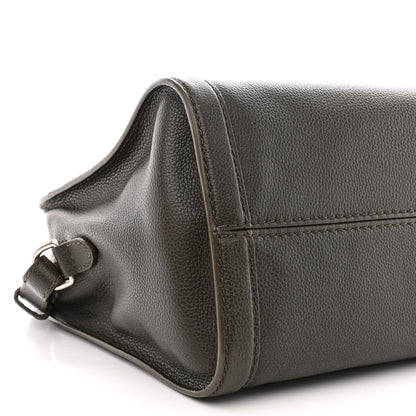 Alexander McQueen Pebbled Calfskin Small Skull Padlock Zip Around Tote Military Green 9 of 16